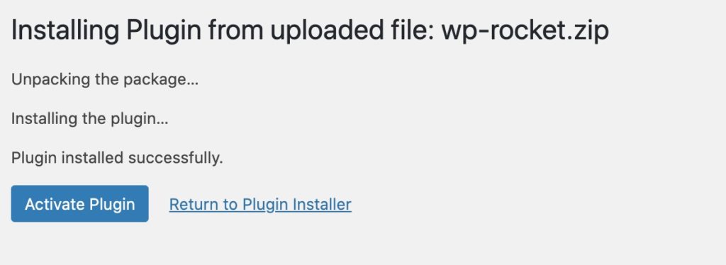 Installing a plugin from a zip file in WordPress