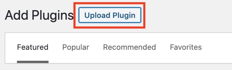 Upload plugin option in WordPress