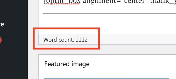 Word count in WordPress classic editor