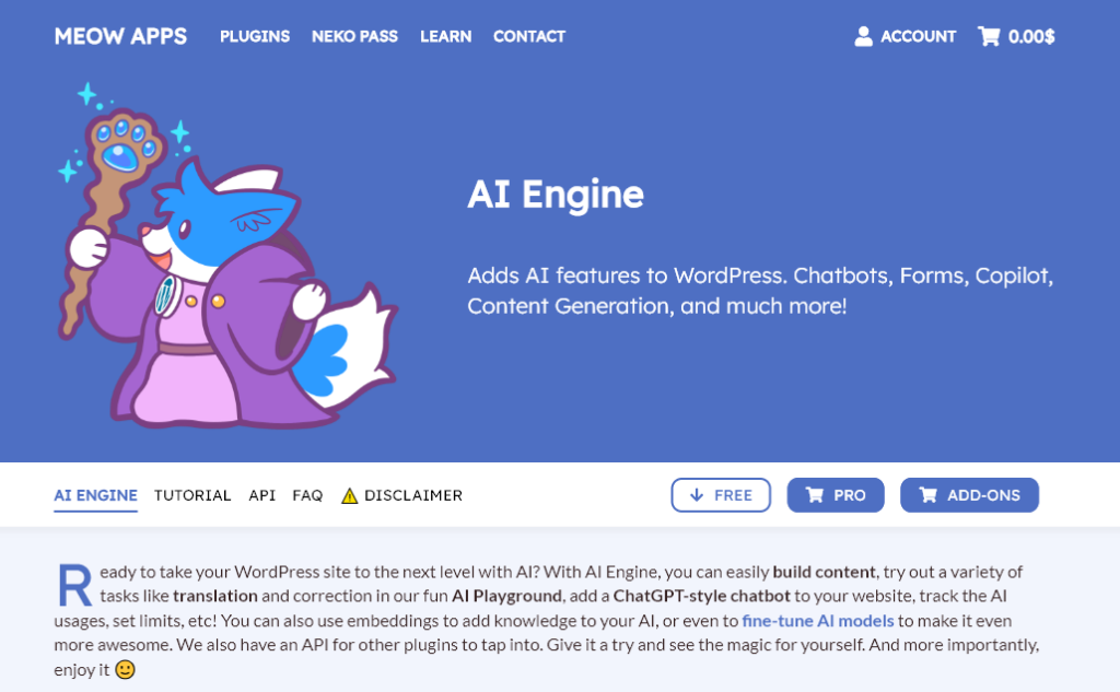 AI Engine WordPress Plugin (Screen Shot)