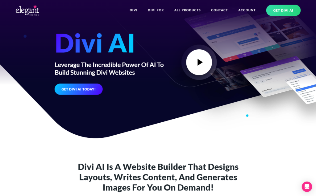 Divi AI Plugin for WordPress (Screen Shot)