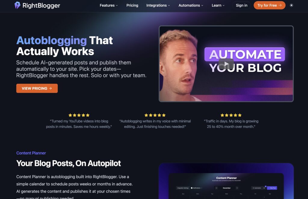 Autoblogging on RightBlogger