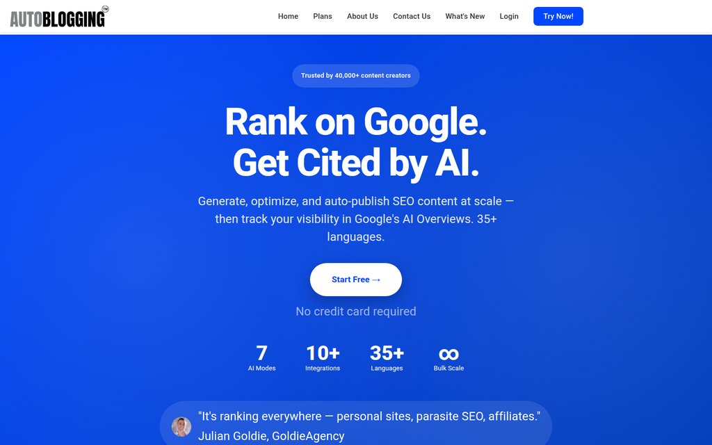 Autoblogging.ai homepage